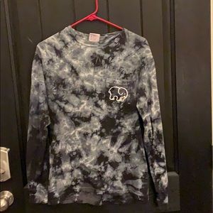 Black tie dye ivory Ella long sleeve shirt